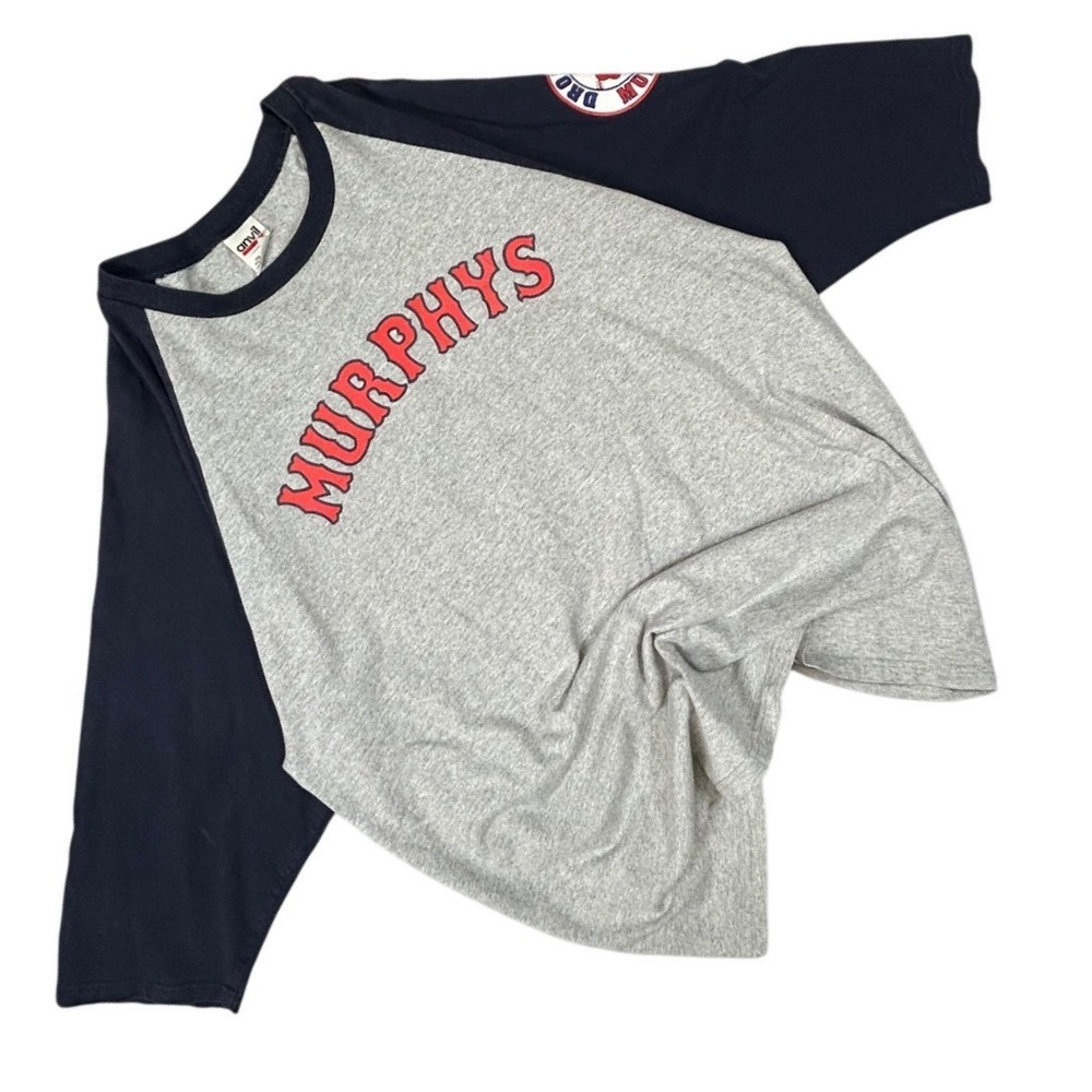 Dropkick Murphys Raglan Baseball Shirt Gray Navy‎ Blue 58 Anvil Mens 2XL